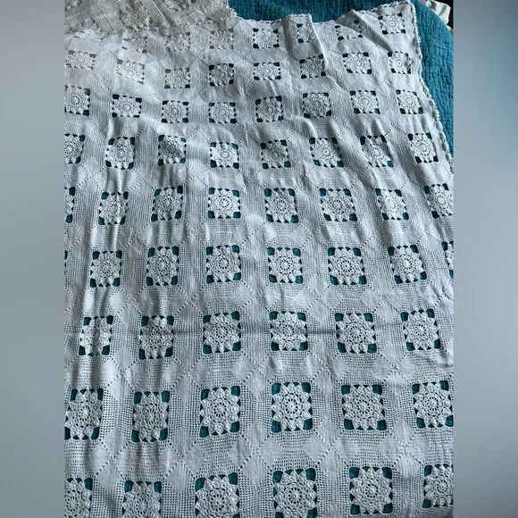 Vintage HUGE French Lace Blanket/ Table cloth / curtain